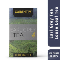 Golden Tips Earl Grey Loose Leaf Black Tea,Full-Leaf Blend Infused with Pure Bergamot, Refreshing & Citrusy Flavor, Classic English Tea, Aromatic & Rich Taste (100 Gram 50 cups)