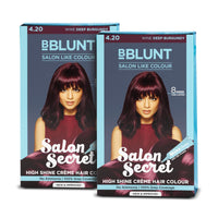 BBlunt Salon Secret High Shine Crème Hair Colour - Wine Deep Burgundy - Pack of 2
