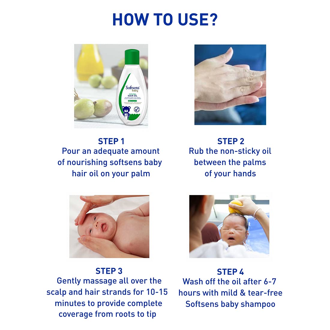 Softsens Baby Hair Care Duo - Hair Oil 100ml and Shampoo 200ml