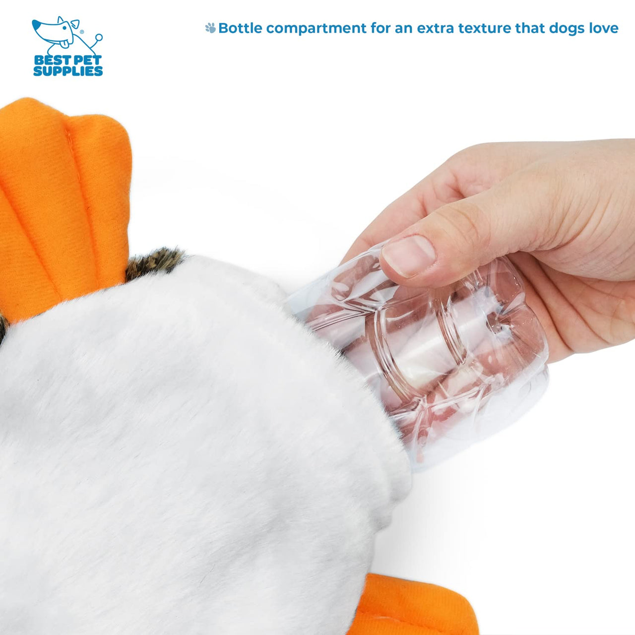 Best Pet Supplies 2-in-1 Stuffless Squeaky Dog Toys with Soft, Durable Fabric for Small, Medium, and Large Pets, No Stuffing for Indoor Play, Holds a Plastic Bottle - 1Wild Duck, Pig, Large Multicolor/Pig & Wild Duck