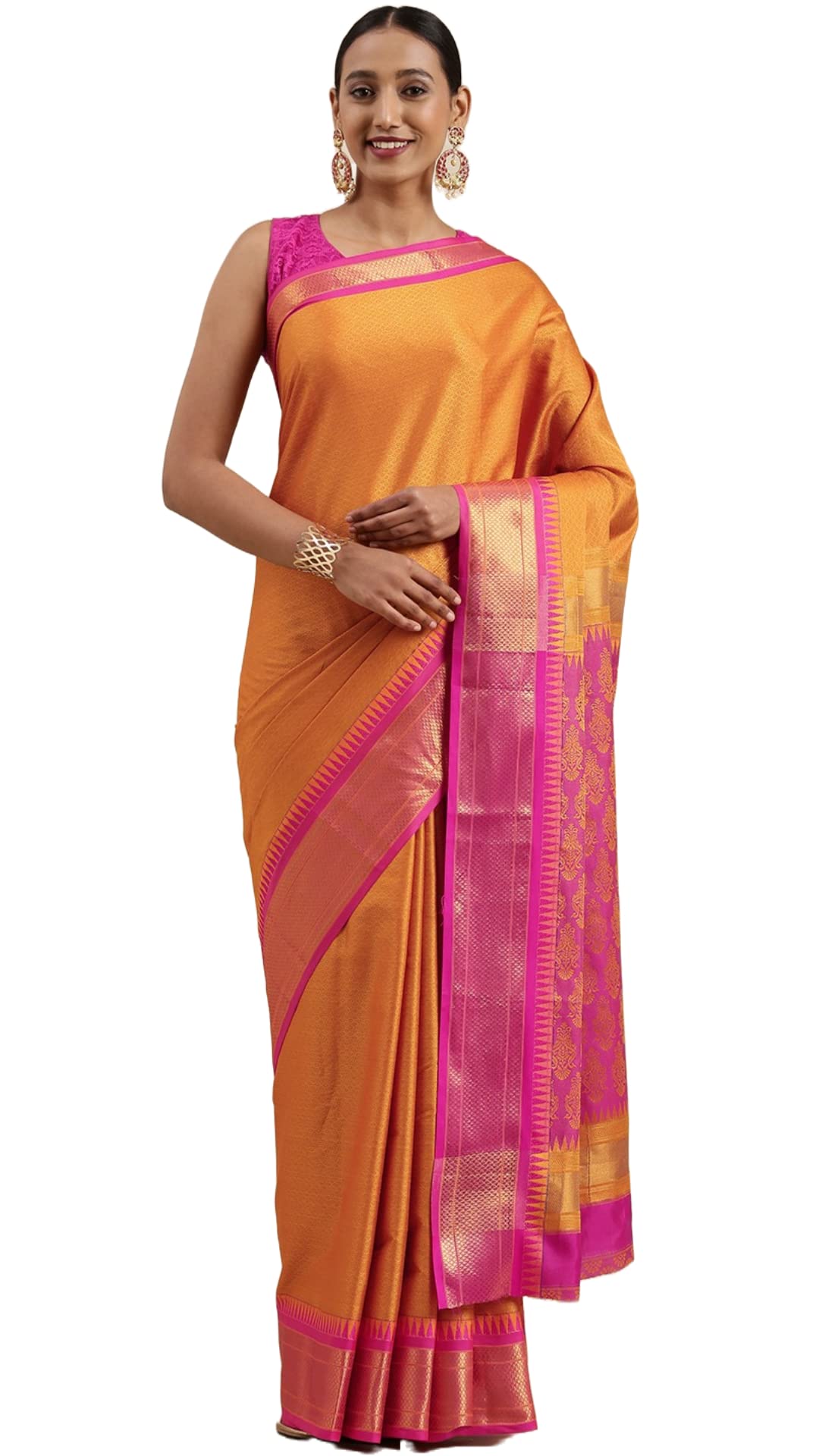 Pandadi Saree Women's  Cotton Silk Saree With Blouse Piece