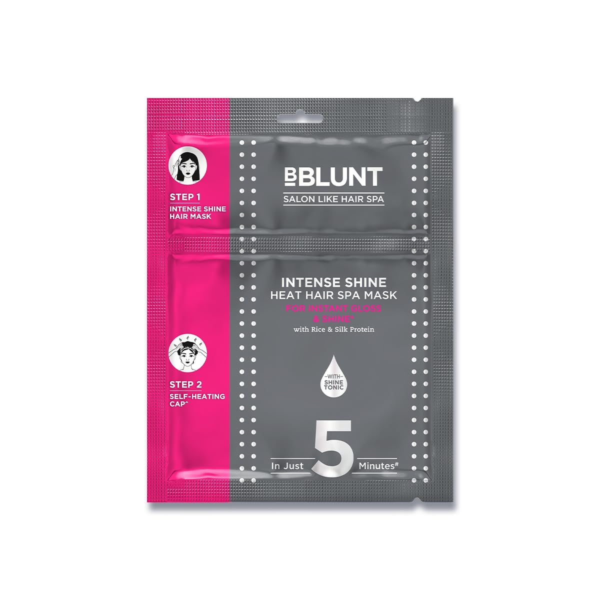 BBLUNT Intense Shine Heat Hair Spa Mask with Rice & Silk Protein for Salon-Like Hair Spa at Home - 70 g