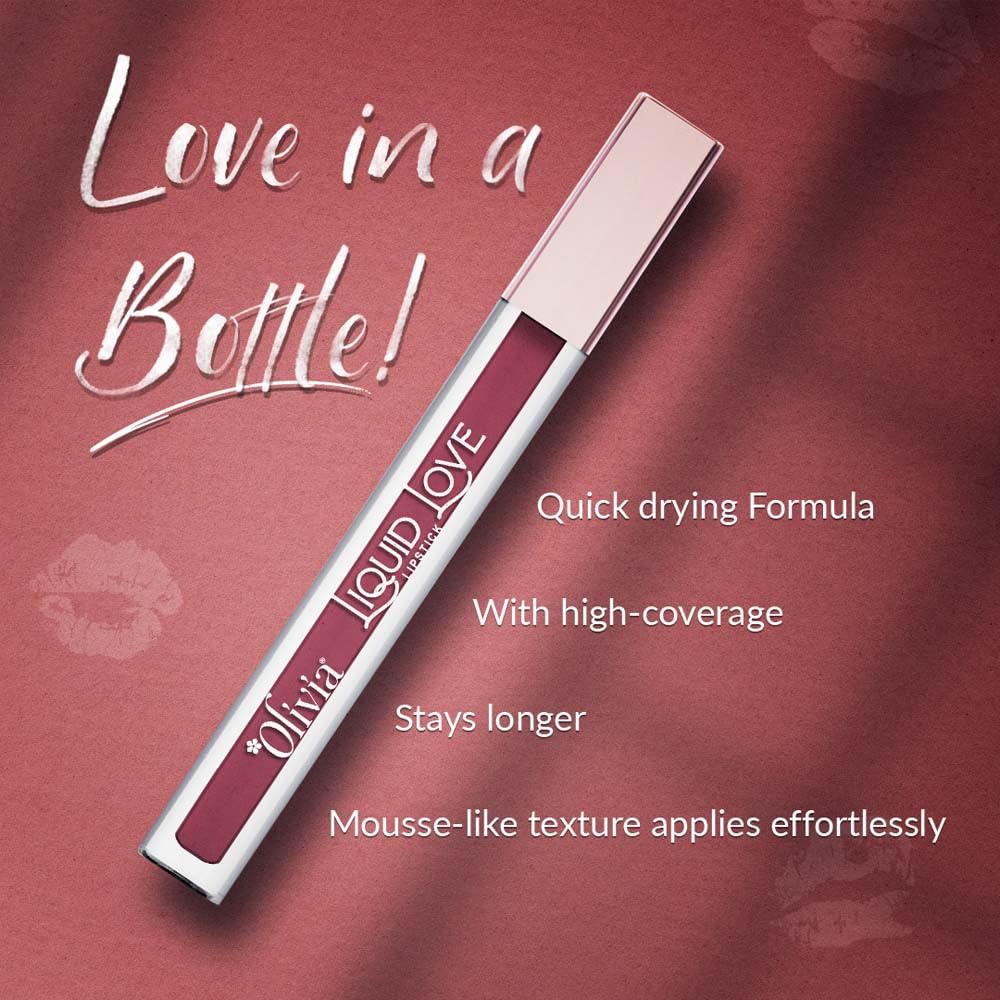 Oliva Liquid Lipstick, 12HR Long-lasting Matte Lipstick, Non Transfer, High Coverage, Water & Smudge Proof, Light Weight & Cruelty-Free - 2ml (Rasberry Cream 10)