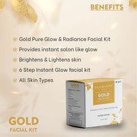 Glamveda Gold Advance Skin Rejuvinating Facial Kit Pack Of 2 | 6 Steps facial Kit | 80 gm