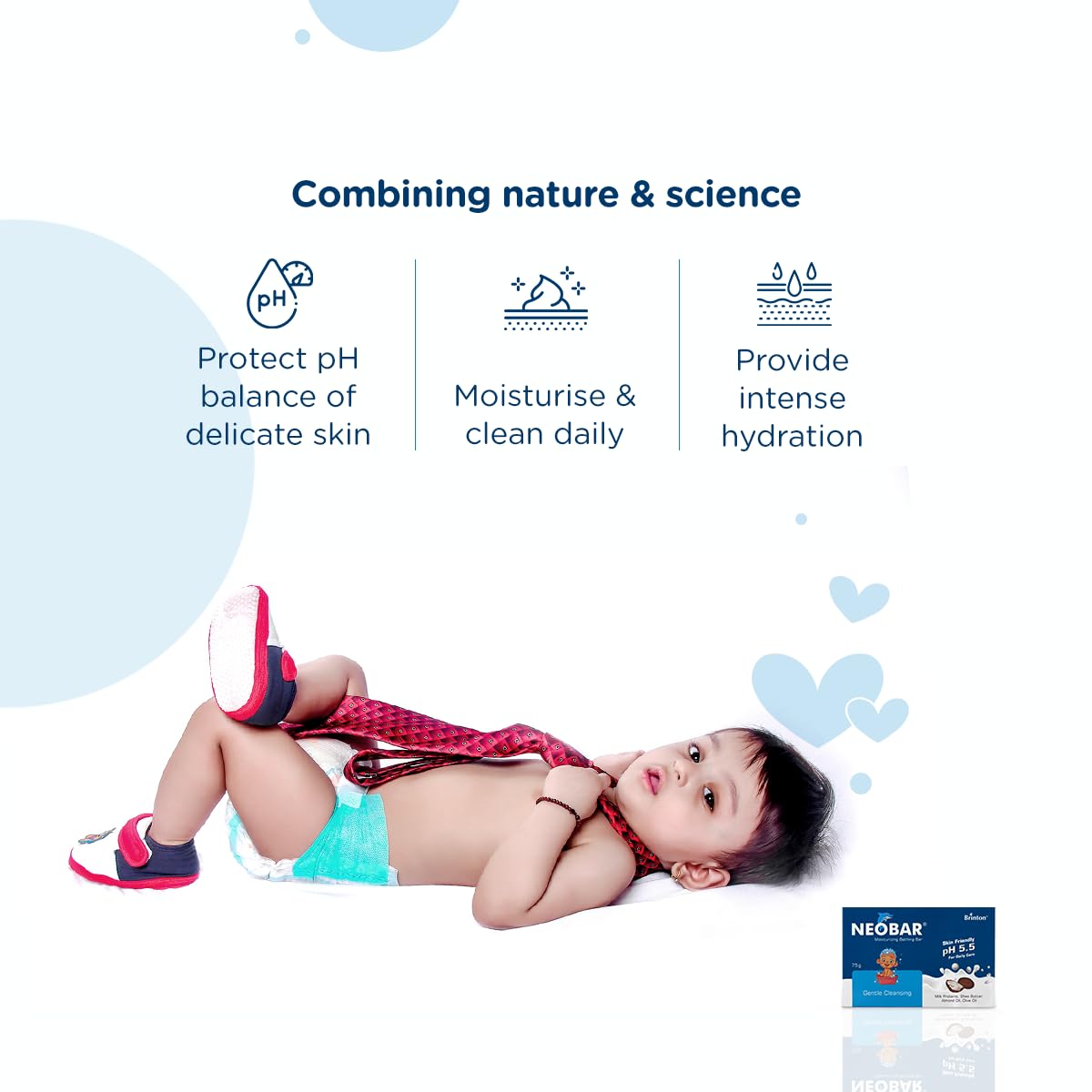 Brinton Neobar Baby Soap for Bathing, Moisturizing, Gentle Cleansing, Skin Friendly, Daily Care, pH 5