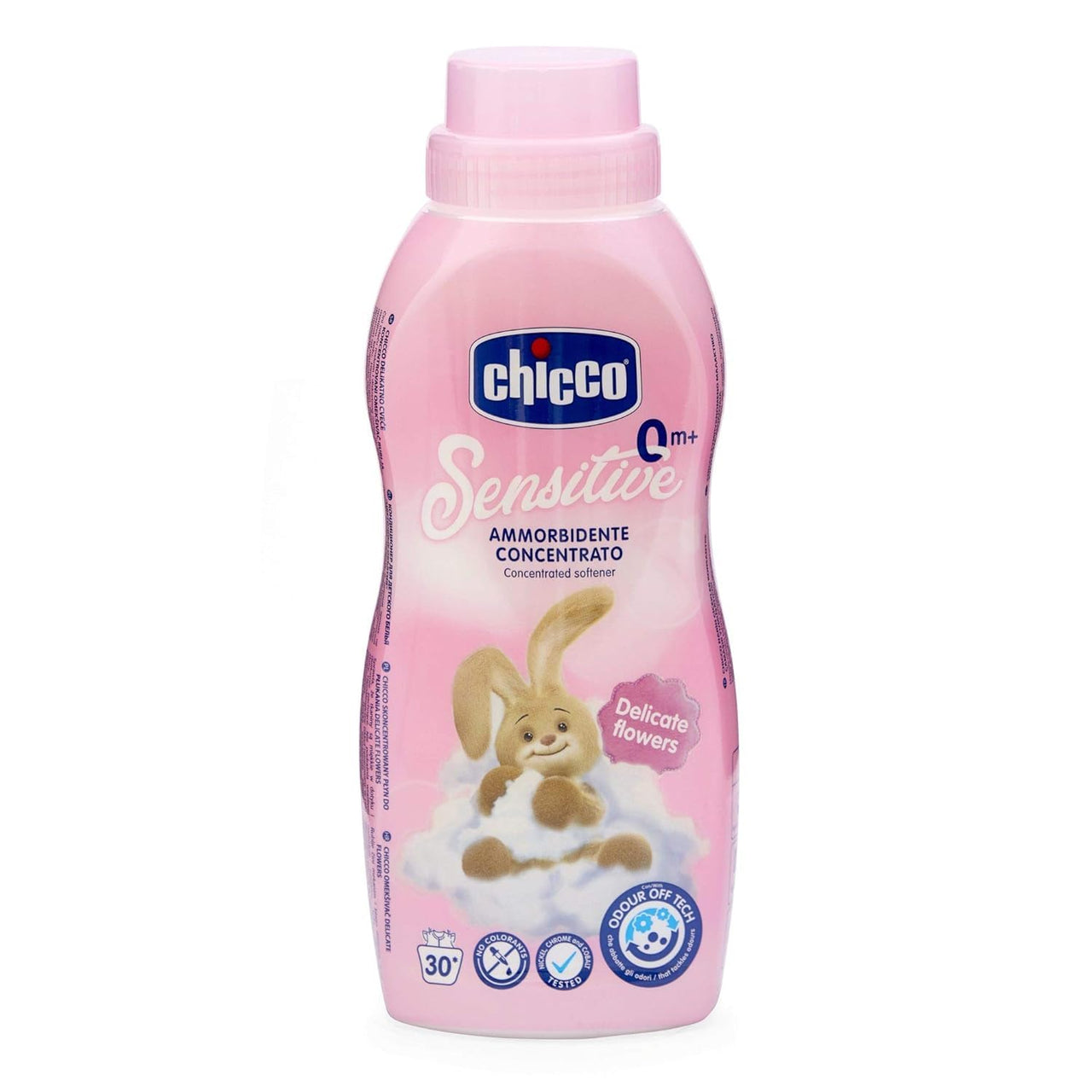 Chicco Baby Fabric Softener with New Odour Elimination Technology, Keeps Clothes Gentle, Fresh & Fragnant, Dermatologically Tested, Delicate FLowers (750ML)