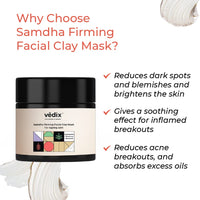 Vedix Customized Face Pack - Samdha Firming Facial Clay Mask For Ageing Skin With Daruharidra + Rosemary + Bentonite