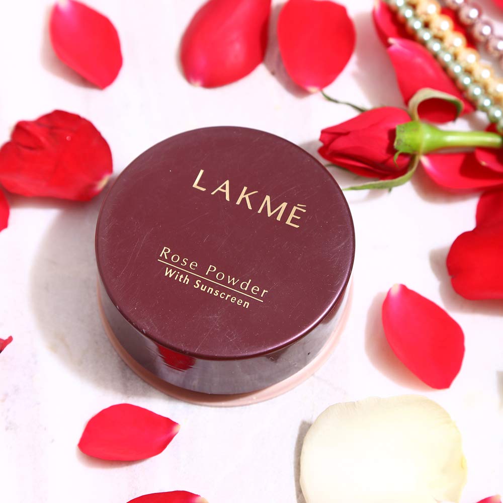 Lakmé Rose Loose Face Powder, Matte Finish & Poreless Look, Oil Control & Sun Protection For Long Hours, Suitable for oily skin, Soft Pink, 40g (Pack of 2)