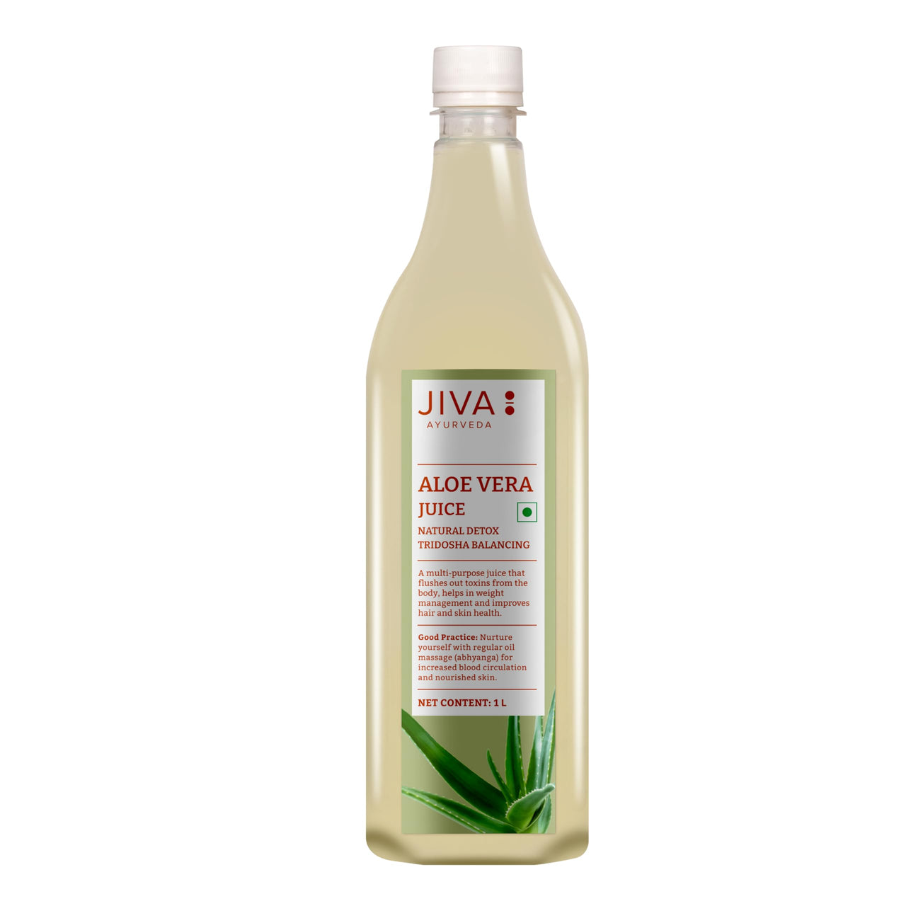 Jiva Aloe Vera Juice 1 Litre | Cold Pressed Juice Boosts Immunity, Improves Digestion, Detoxifies The Body | Promotes Healthy Skin & Hair | No Artificial Flavour & Suger (Pack of 1)