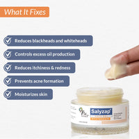 Fixderma Salyzap Face gel, Oil free hydrating gel, Deep Moisturization, Moisturizer for acne prone skin, Soothes acne and redness, non-comedogenic, non-greasy gel, Dermatologist tested - 50ml