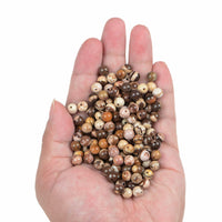 Bymitel 210pcs Natural Crystal Beads Stone Gemstone Round Energy Healing Loose Beads with Stretch Cord for Jewelry Making Bracelets Anklets (Brown Zebra Jasper, 6mm 210pcs) Brown Zebra Jasper