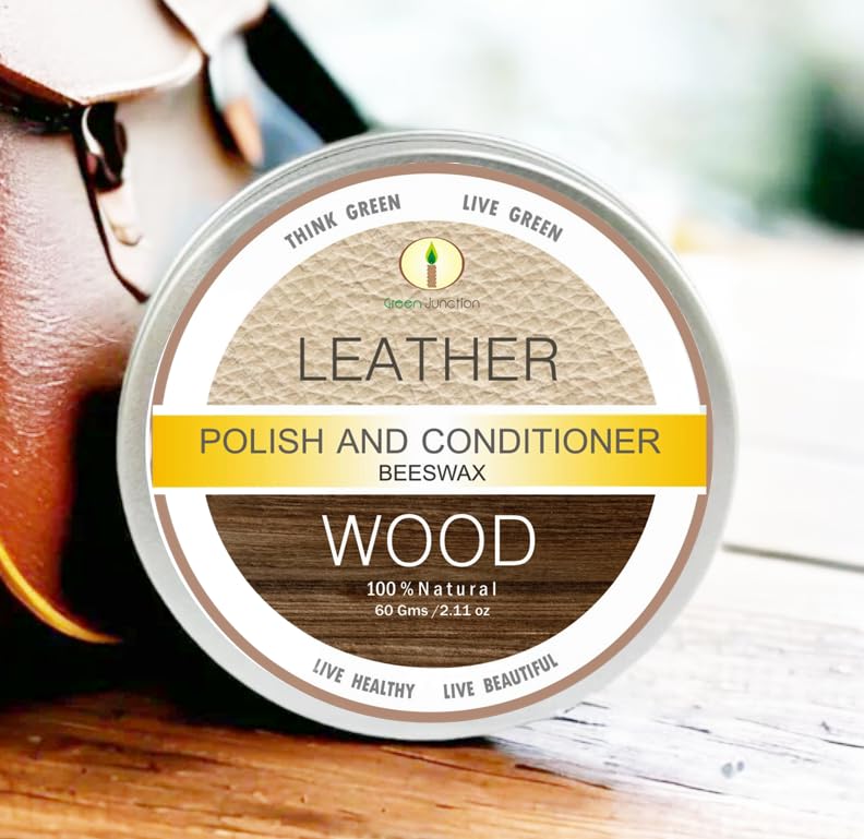 Green Junction Beeswax Wood & Leather Polish & Conditioner, 60 Gms