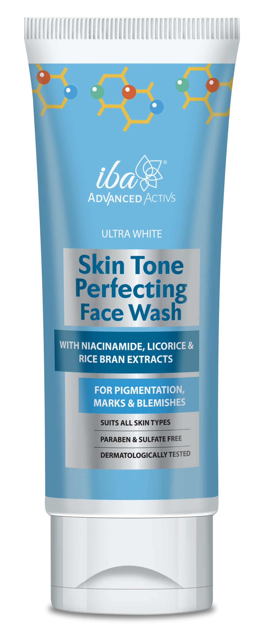 Iba Advanced Activs Ultra White Skin Tone Perfecting Face Wash | No Parabens & Sulfates | High Foam | For Lighter, Even Tone Skin | Halal Certified & Vegan - 100 ml