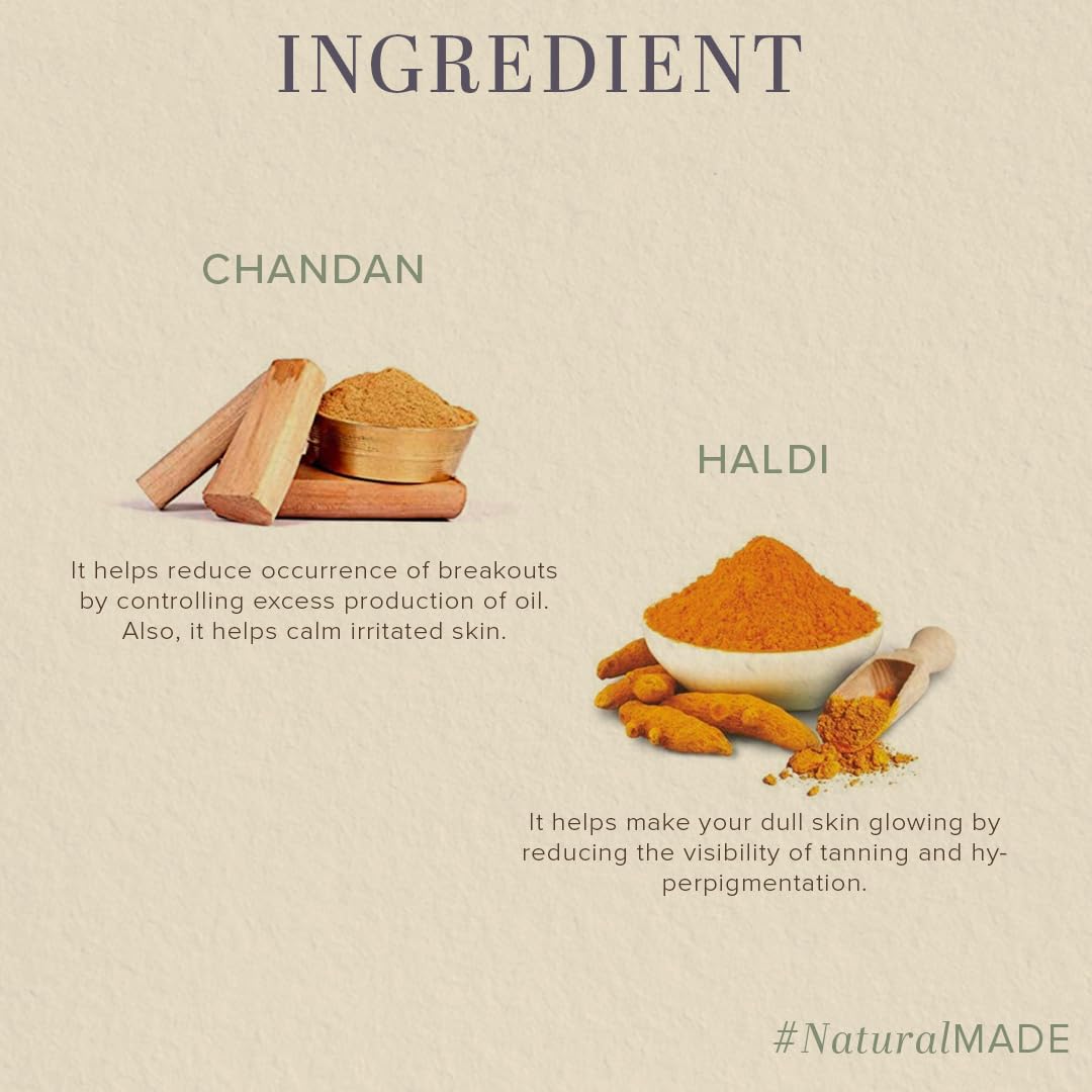 Khadi Natural Herbal Chandan Haldi Soap, 125 g (Pack of 7)