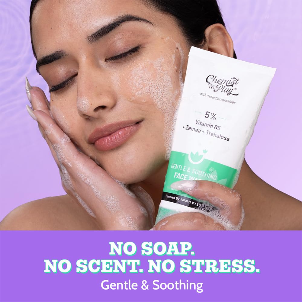 Chemist at Play Gentle & Soothing Facewash | 100% soap & fragrance-free| Cleanses, soothes, refreshes & hydrates| Strengthens skin barrier | 150ml
