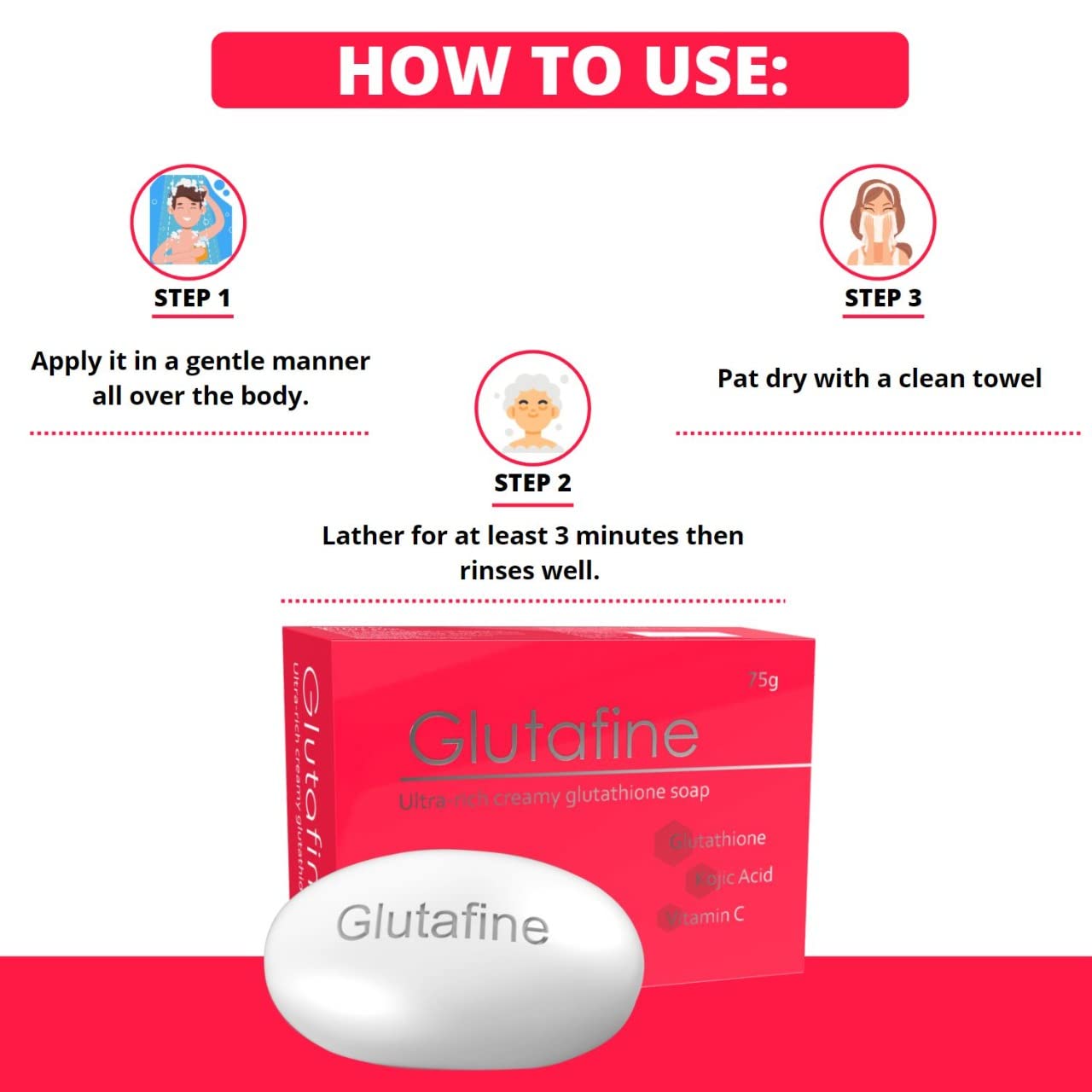 Ethiglo Glutafine Ultra-Rich Creamy Soap - 75g : Pack of 2