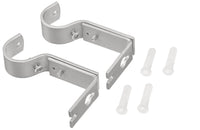 Basics Adjustable Curtain Rod Wall Bracket Hooks, Set of 2, Silver Nickel - 4-Pack (8 Brackets Total)