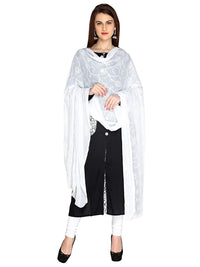 AKSHAR LLC Miss India Women's  Chiffon Dupatta With Karachi Embroidery Work_2.30mtr