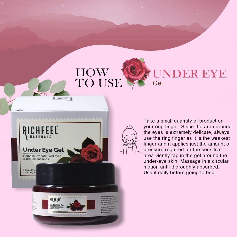 Richfeel Under Eye Cream Gel for Dark Circles & Puffy Eyes for Men & Women, 50gm
