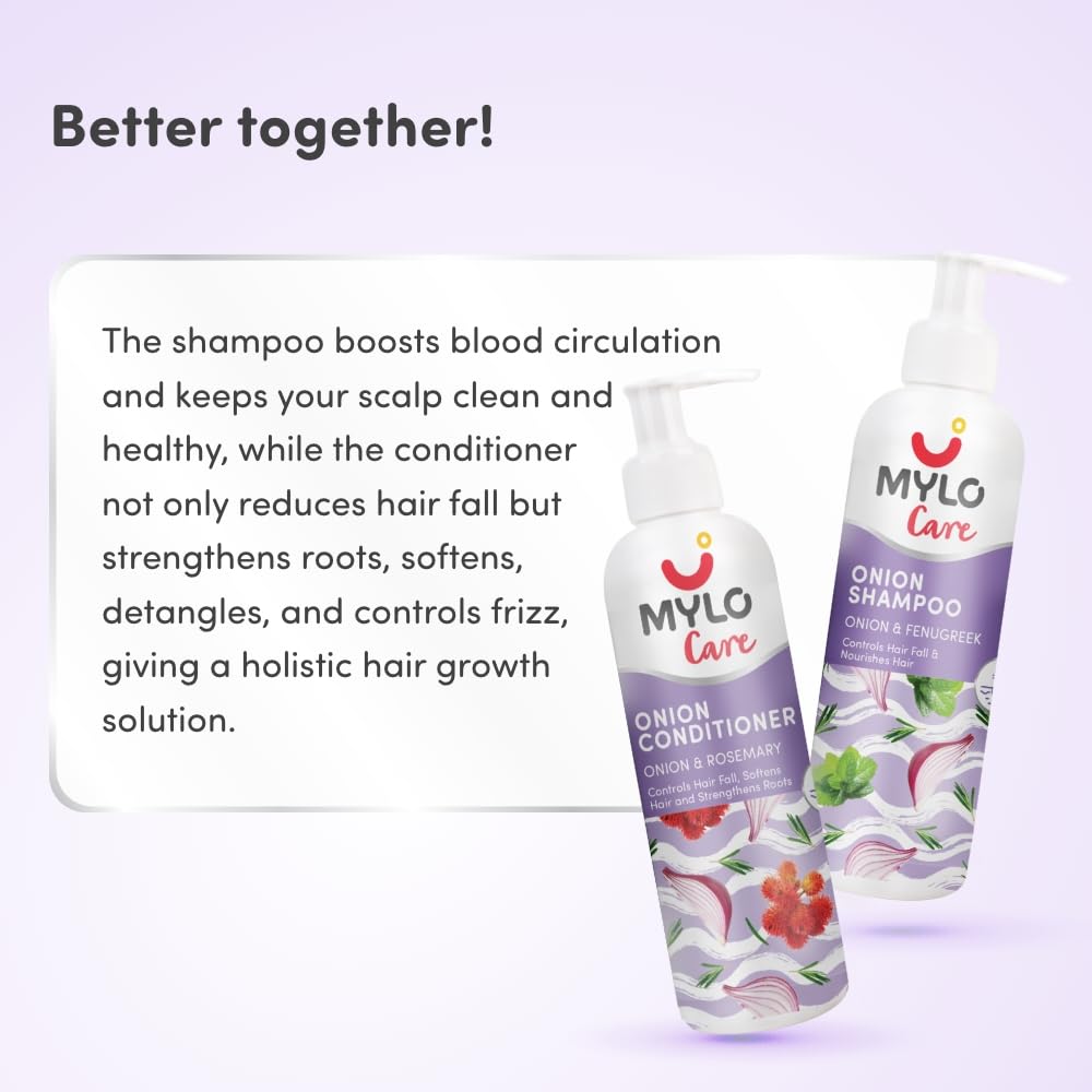 Mylo Pre & Post Pregnancy Hairfall Shampoo & Conditioner with Onion - 200 ml each