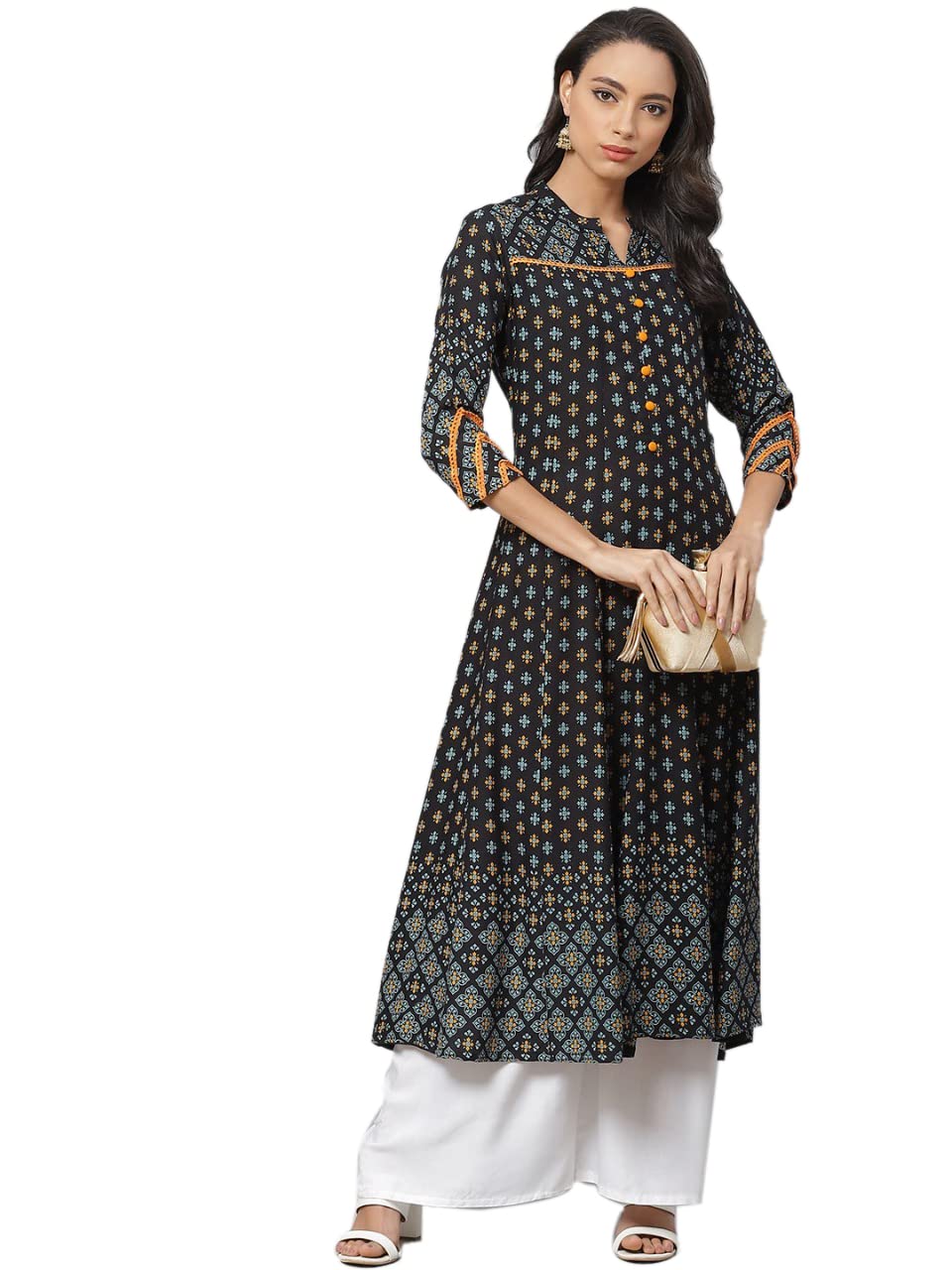 Yash Gallery Women's  Rayon Floral Printed Anarkali Kurta for Women