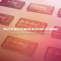 Swiss Beauty All About Lip Palette With 10 Pigmented Colors |Creamy Matte Finish Lip Colors Lipstick |Travel Friendly Lip Palette | Multicolor-03, 12gm