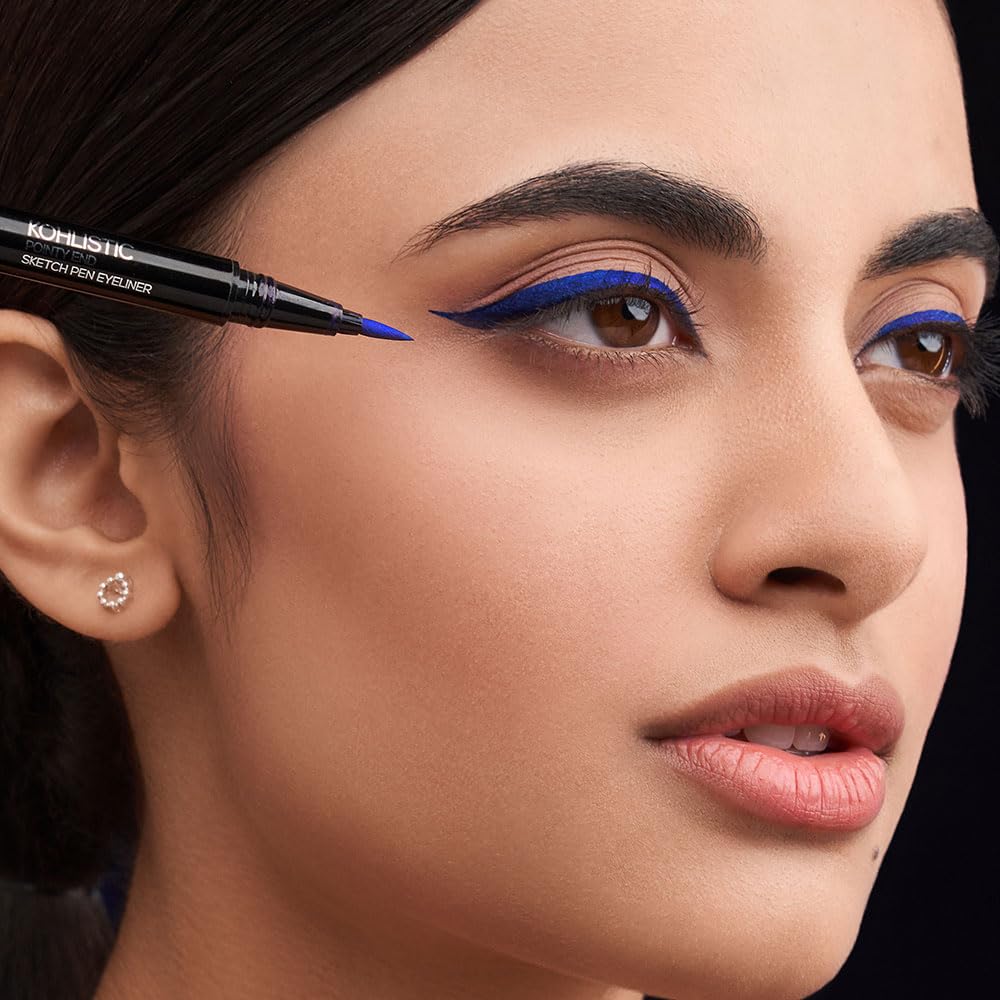 RENEE Pointy End Sketch Pen Smudge Proof Eyeliner - Matte Finish, Light Weight, Water Resistant, Long Stay Highly Pigmented with One Stroke Application Formula - Sapphire