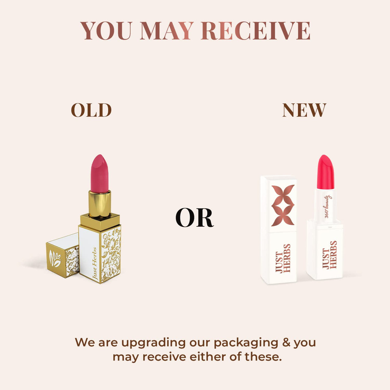 Just Herbs Ayurvedic Creamy Matte Lipstick For Moisturized Lips - Parabens & Chemical Free 01 Pink (Half - Size) 1.8gm