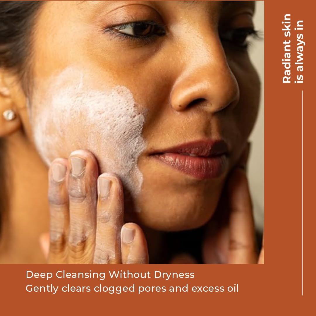 Ramahara Skin Luminance Clear Skin Powder Cleanser with Neroli & Patchouli 100% Natural Powder Face Wash, Skincare for Refreshed Face - Cleanses & Nourishes oily-combination skin, 60g