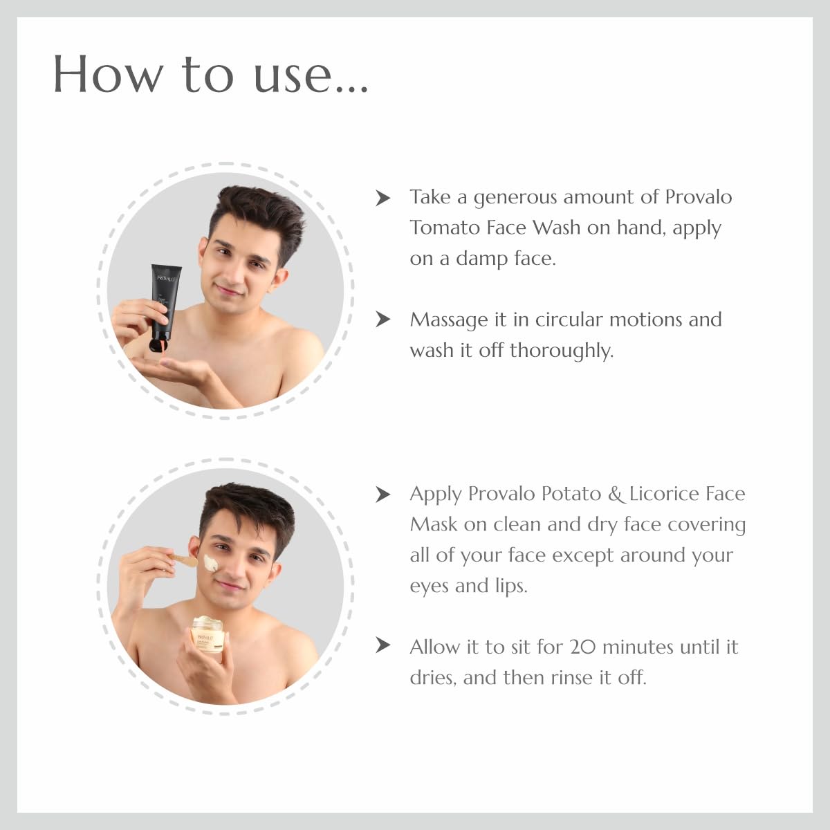 PROVALO Skin Brightening And Moisture Awakening Face Wash - Combo - 200ML | Potato & Licorice Face Mask Duo Combo For Dry & Sensitive Skin Men