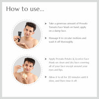 PROVALO Skin Brightening And Moisture Awakening Face Wash - Combo - 200ML | Potato & Licorice Face Mask Duo Combo For Dry & Sensitive Skin Men