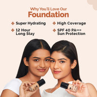 The Derma Co 2% Niacinamide Medium Coverage Matte Liquid Foundation For All Skin Types With 1% Hyaluronic Acid & Spf 40 Pa+++ For 12 Hour Long Stay & Oil Control - 07 Cinnamon, Pack Of 1
