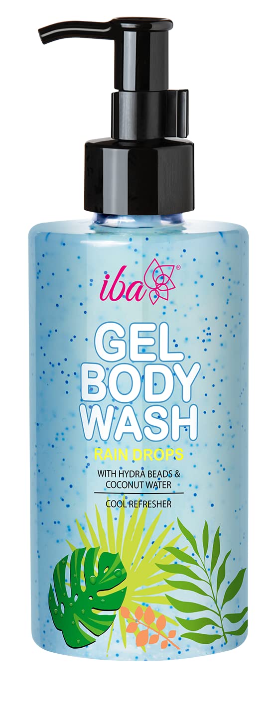Iba Rain Drops Gel Body Wash | No Parabens No Sulfates | For Cleansing & Tan Removal | Halal Certified & Vegan - 320ml