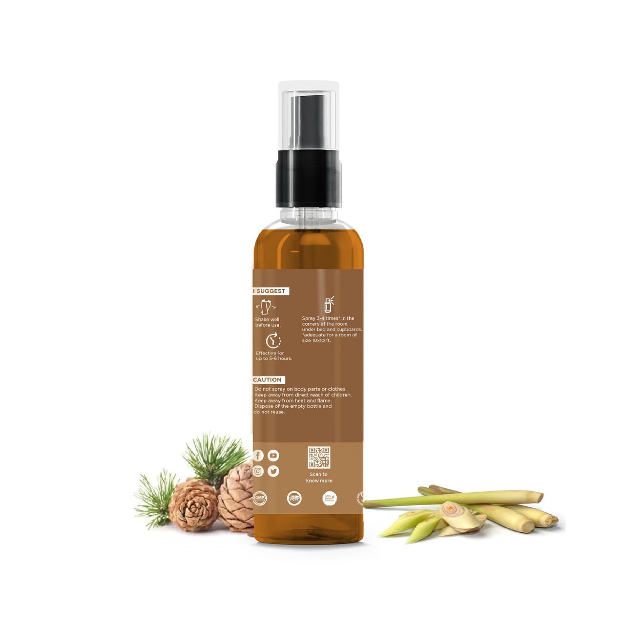 VITRO Anti Mosquito Repellent Room Spray 100 ml| DEET FREE|Acts as Room Freshener | Contains Lavender | Completely Herbal | Eucalyptus & Lemongrass Essential Oils | Baby-Safe, Skin-Safe, Plant-Safe | Irritant-Free, Chemical-Free (Pack 2)