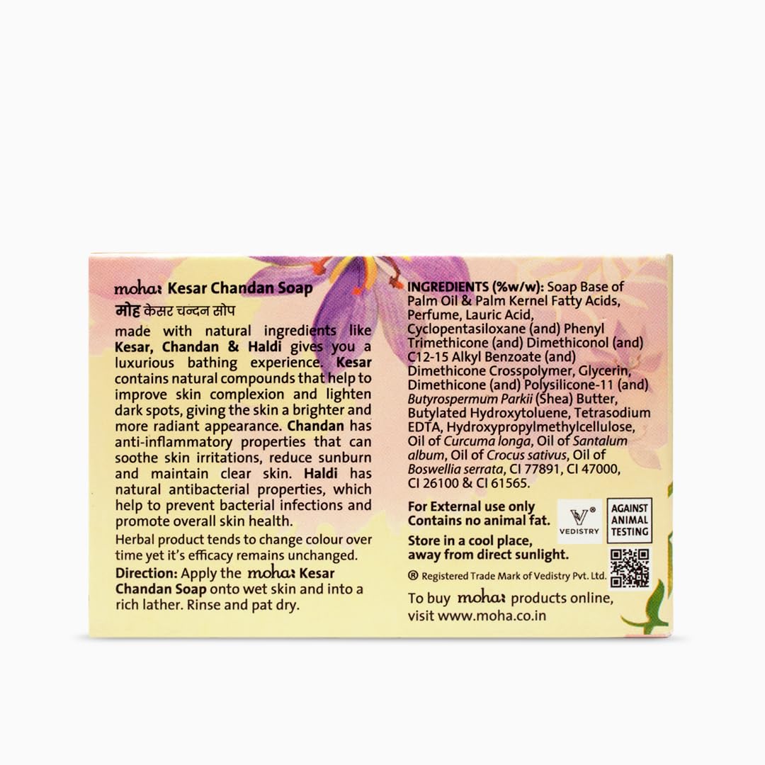 Moha: Kesar Chandan Soap | Grade 1 | 100g X 3 = 300gm