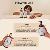 Fix My Curls Cleansing Shampoo & Hair Conditioner For Nourishing, & Moisturizing | Curly Hair & Wavy Hair | Anti Dandruff Shampoo & Conditioner| Tea Tree| Sulphate Free & Silicone Free | 250ml each