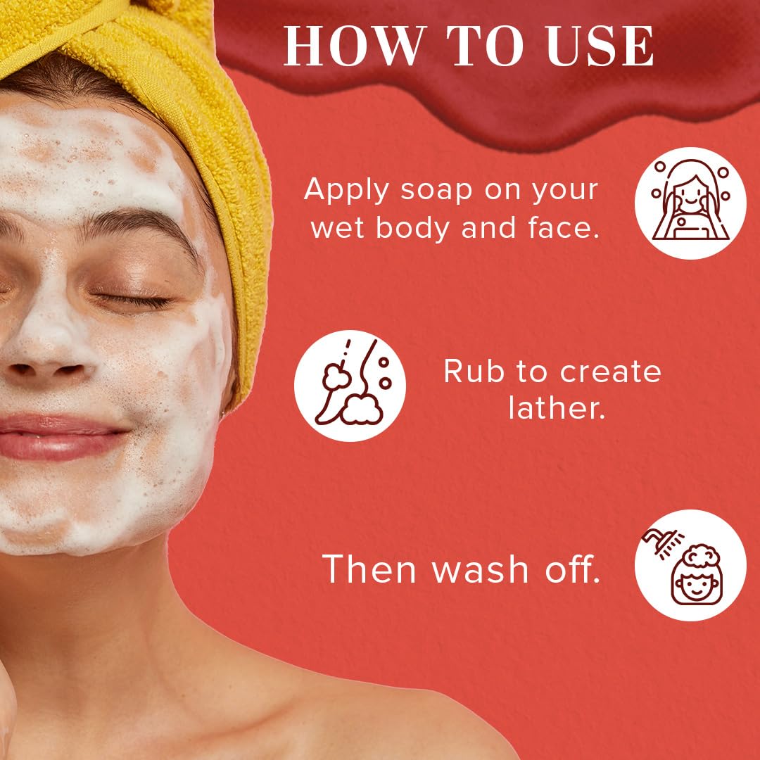 Khadi Natural Strawberry Handmade Soap| Enriched with Strawberry Extracts| Soft & Nourished Skin| Gentle & Refreshing| Enhances Skin’s Texture| Chemical-Free Cleansing| Pack of 2(125 * 2, 250g)