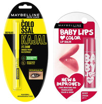 Maybelline New York Colossal Kajal, Black, 0.35g And Maybelline New York Baby Lips Lip Balm, Berry Crush, 4g