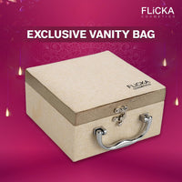 FLiCKA Wedding, Anniversary Gift Makeup Box Combo Pack | 3 in 1 Silk Touch Primer Moisturizer, Flawless Foundation, Beauty Blender, Set & Attack Lipsticks, Be Bold Eyeliner, Lipliner, Vanity Box | Best Gift hamper for Sister, Girlfriend, Wife, Mother