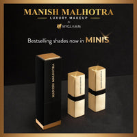 MyGlamm Manish Malhotra Hi Shine Mini Lipstick Set - Fiesta - 1.5g (Set of 2) | Blackberry & Flesh Pink Shade Lipsticks Combo | Long Lasting Lustrous Cream Finish