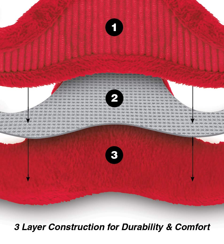 Voyager Step-In Plush Dog Harness – Soft Plush, Step In Vest Harness for Small and Medium Dogs by Best Pet Supplies - Harness (Red Corduroy), XS (Chest: 13 - 14.5") Harness (Red Corduroy) XS (Chest: 13 - 14.5")