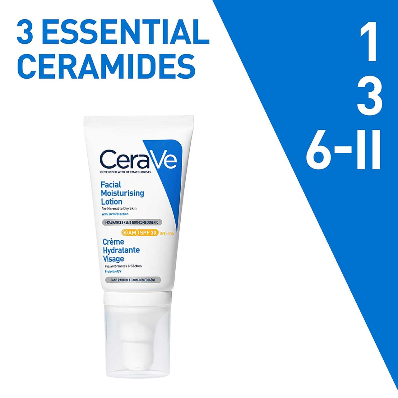 CeraVe AM Facial Moisturizing Lotion For Normal to Dry Skin (52ml) - Broad Spectrum SPF 30 Sunscreen | Non-Comedogenic, Paraben-Free And Fragrance-Free Lotion