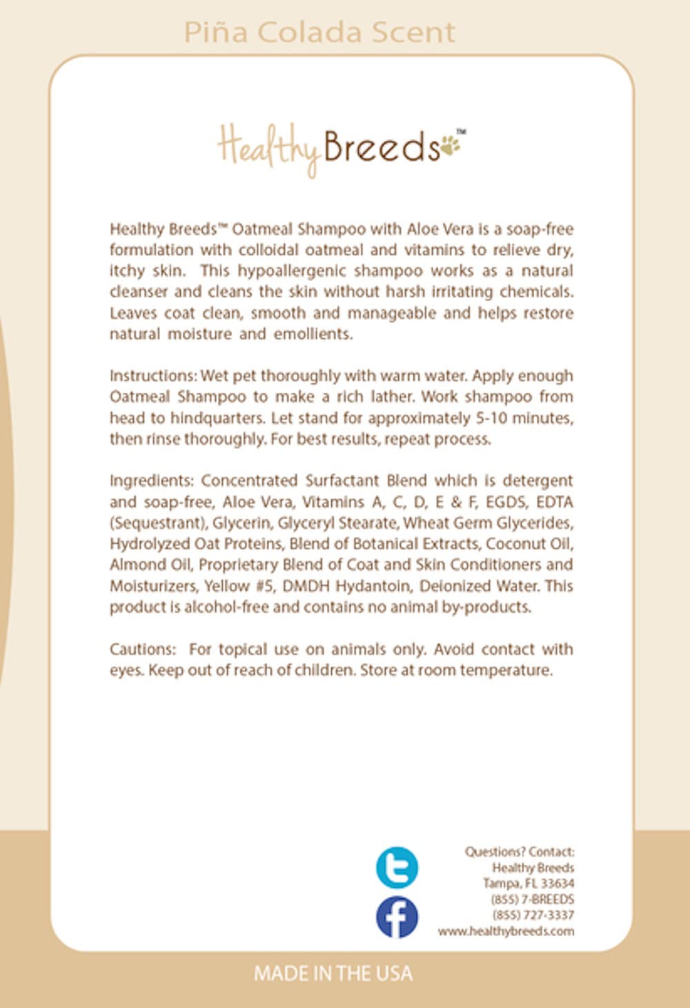 Healthy Breeds Doberman Pinscher Oatmeal Shampoo with Aloe 16 oz