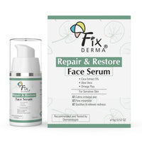 Fixderma 5% Cica Extract Repair & Restore Face Serum for Sensitive Skin with Aloevera | Barrier Repair Serum with Cica & Omega Plus for Men & Women - 15g