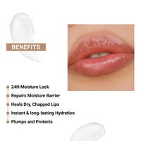Sereko Hydra Peptide Clear Lip Balm for Dry & Chapped Lips With Ceramides & Squalane | Long Lasting Hydration, 24H Moisture Lock, Repair, Plumps & Smooths | Non Tinted | Salted Caramel - 8gm