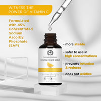 The Man Company 40% Vitamin C Face Serum With Hyaluronic Acid | Boosts Collagen | Glowing & Brightening Skin | Soft, Smooth & Supple | All Skin Types - 30ml