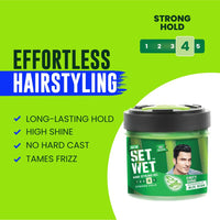 Set Wet Styling Hair Gel for Men - Party Shine, 250gm | Strong Hold, High Shine |For Short to Medium Hair| No Alcohol, No Sulphate