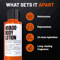 Hivado Men’s Body Lotion | Deep Hydration & 24-Hour Moisture Lock | Watermelon Seed & Shea Butter | Lightweight, Non-Greasy, Fast-Absorbing | For Rough & Dry Skin | Sulphate & Paraben Free | 250ml