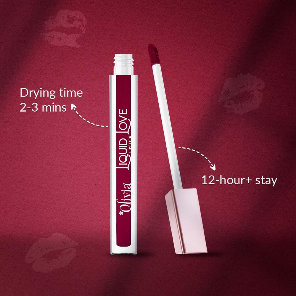 Oliva Liquid Lipstick, 12HR Long-lasting Matte Lipstick, Non Transfer, High Coverage, Water & Smudge Proof, Light Weight & Cruelty-Free - 2ml (Berry Smoothie 11)