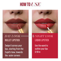 MyGlamm Super Duo Lipstick - Wicked Wine (Wine Shade) | Long Lasting, Highly Pigmented, 2 in 1 Liquid & Bullet Matte Lipstick (4.2g + 2.5ml)